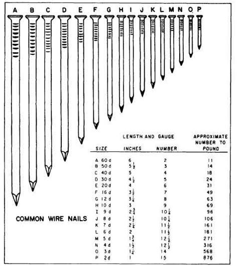 16 penny nail size|finishing nail diameter chart.